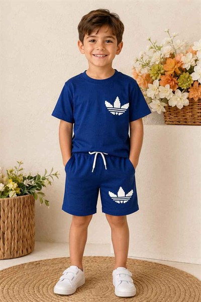 Adidas Baskılı Erkek Çocuk Şortlu Takım (%100 Pamuk)(3-4/4-5/5-6/7-8/9-10 Yaş)