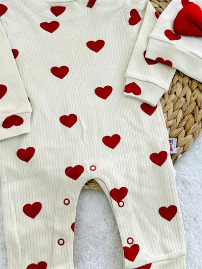 Kalpli Fitilli Kız Bebek Bere Tulum Set 0-3/3-6/6-9/9-12 Ay