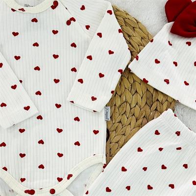 Kalpli Raporlu Kız Bebek 3lü Takım 3-6/6-9/9-12 Ay