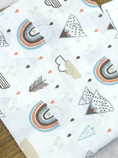 Desenli Müslin Bebek Battaniyesi 100x110 Cm