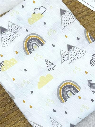 Desenli Müslin Bebek Battaniyesi 100x110 Cm