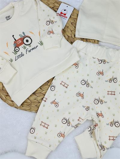 Little Farmer Traktör Omuz Patlı Erkek Takım 3-6/6-9/9-12/12-18 Ay