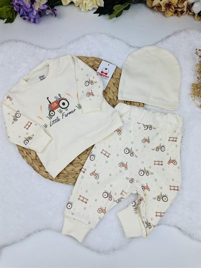 Little Farmer Traktör Omuz Patlı Erkek Takım 3-6/6-9/9-12/12-18 Ay