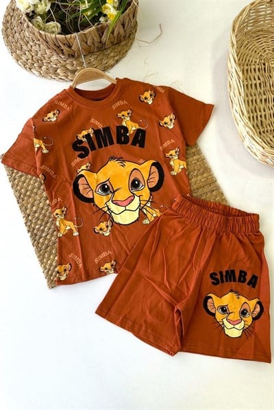 Simba Baskılı Erkek Çocuk Şortlu Takım (3-4/4-5/5-6/7-8/9-10 Yaş)
