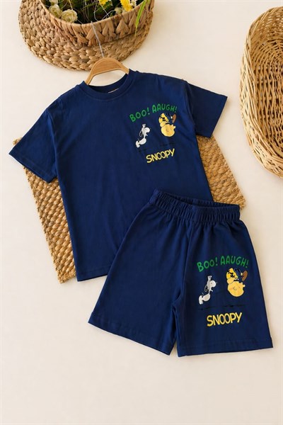 Snoopy Baskılı Erkek Çocuk Şortlu Takım (3-4/4-5/5-6/7-8/9-10 Yaş)
