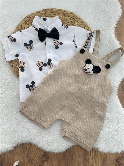 Mickey Mouse Gömlek Salopet Erkek Bebek Takım 6-9/9-12/12-18/18-24 Ay