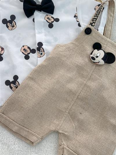 Mickey Mouse Gömlek Salopet Erkek Bebek Takım 6-9/9-12/12-18/18-24 Ay