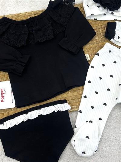 Helena Dantelli Yenidoğan Kız Bebek 5li Zıbın Set Hastane Çıkışı