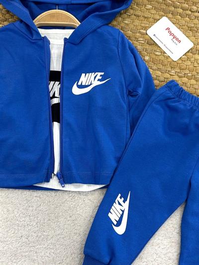 Nike Baskılı Kapşonlu Ceketli Erkek Bebek 3lü Takım (6-9/9-12/12-18/18-24 Ay)