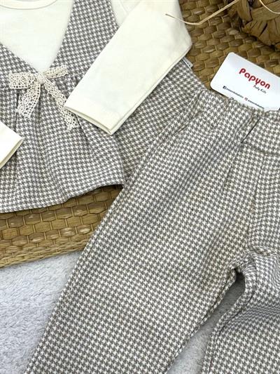 Kazayağı Desenli Kız Bebek 2li Takım (3-6/6-9/9-12/12-18 Ay)