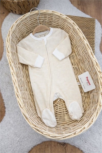 Desenli Fermuarlı Erkek Bebek 2li Tulum Set (%100 Pamuk)(0-3 Ay)