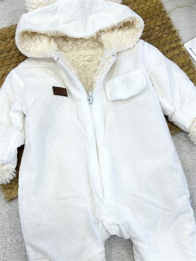 Fitilli Kadife İçi Welsoft Kapşonlu Bebek Tulum (6-9/9-12/12-18/18-24 Ay)