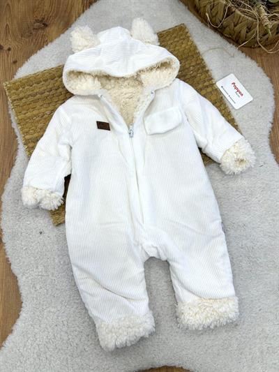 Fitilli Kadife İçi Welsoft Kapşonlu Bebek Tulum (6-9/9-12/12-18/18-24 Ay)