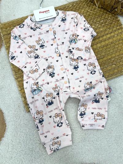 Hello Kitty Baskılı Kız Bebek Tulum (0-3/3-6/6-9/9-12 Ay)
