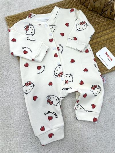 Hello Kitty Kalp Baskılı Kız Bebek Tulum (0-3/3-6/6-9/9-12 Ay)