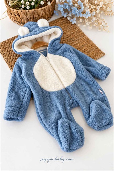 Kapüşonlu Kulaklı Peluş Bebek Kozmonot Tulum (0-3/3-6/6-9/9-12 Ay)