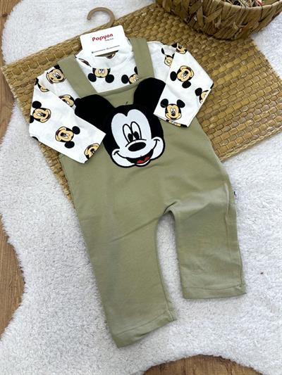 Mickey Mouse Erkek Bebek Badili Salopet Takım (0-3/3-6/6-9/9-12 Ay)