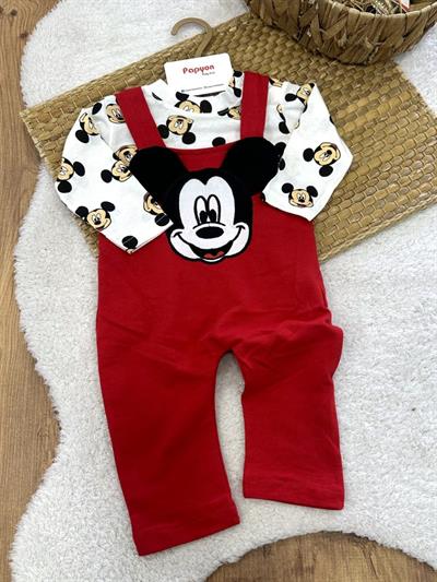 Mickey Mouse Erkek Bebek Badili Salopet Takım (0-3/3-6/6-9/9-12 Ay)