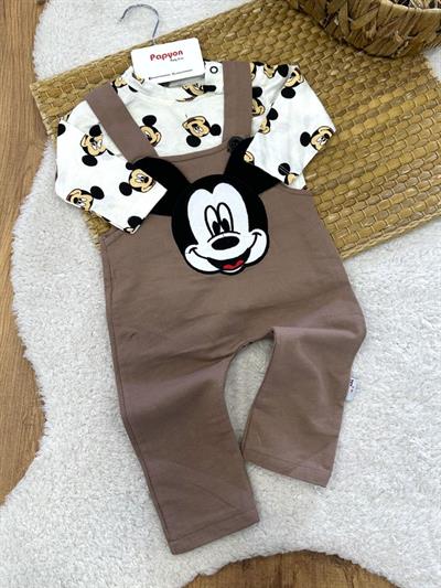 Mickey Mouse Erkek Bebek Badili Salopet Takım (0-3/3-6/6-9/9-12 Ay)