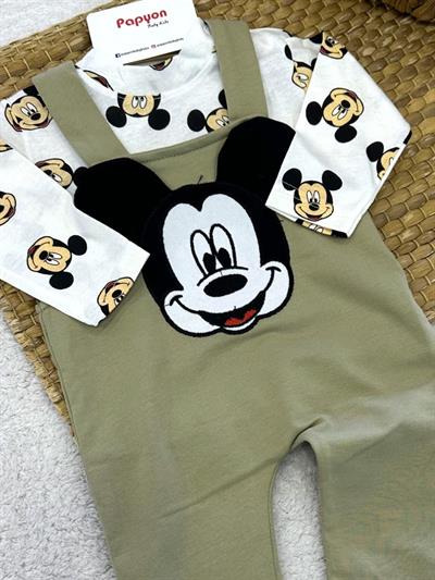 Mickey Mouse Erkek Bebek Badili Salopet Takım (0-3/3-6/6-9/9-12 Ay)