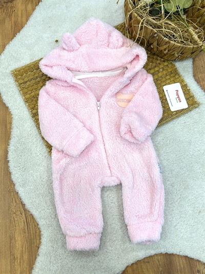 Moschino Armalı Kulaklı Kapşonlu Bebek Peluş Tulum (0-3/3-6/6-9/9-12 Ay)