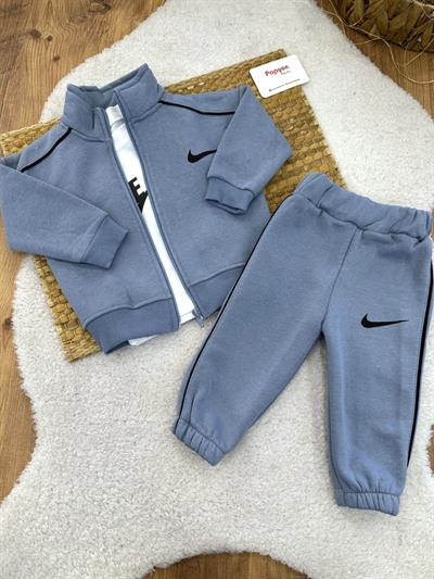 Nike Baskılı 3ip Şardonlu Ceketli Bebek 3lü Takım (6-9/9-12/12-18/18-24 Ay)