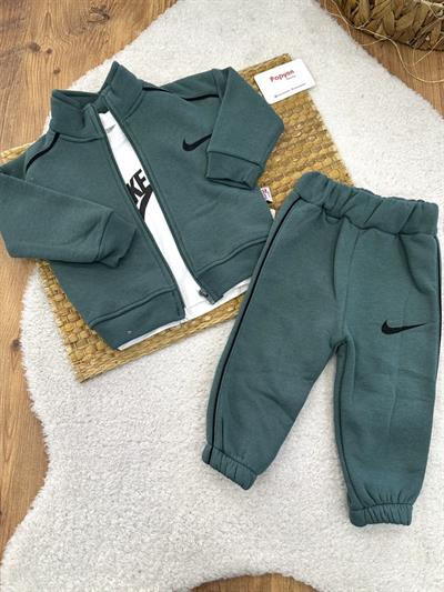 Nike Baskılı 3ip Şardonlu Ceketli Bebek 3lü Takım (6-9/9-12/12-18/18-24 Ay)