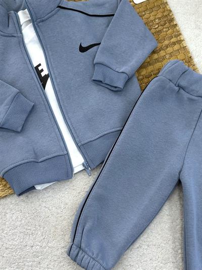 Nike Baskılı 3ip Şardonlu Ceketli Bebek 3lü Takım (6-9/9-12/12-18/18-24 Ay)