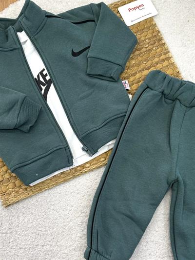Nike Baskılı 3ip Şardonlu Ceketli Bebek 3lü Takım (6-9/9-12/12-18/18-24 Ay)
