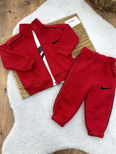 Nike Baskılı 3ip Şardonlu Ceketli Bebek 3lü Takım (6-9/9-12/12-18/18-24 Ay)