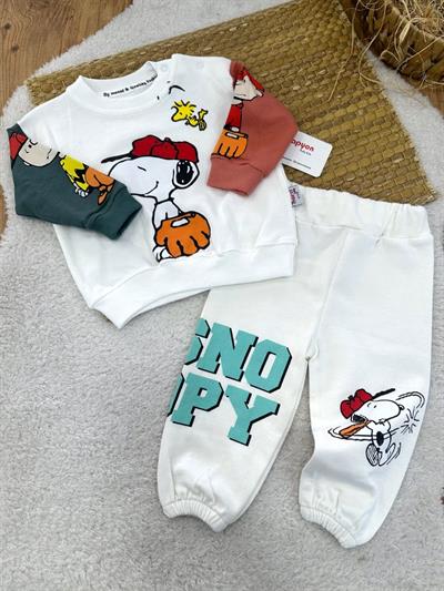Snoopy Baskılı 2ip Erkek Bebek Takım (6-9/9-12/12-18/18-24 Ay)