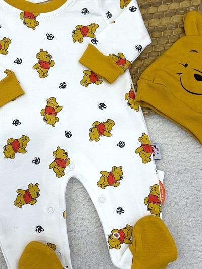 Winnie The Pooh Desenli Bereli Bebek Tulum (0-3/3-6/6-9/9-12 Ay)