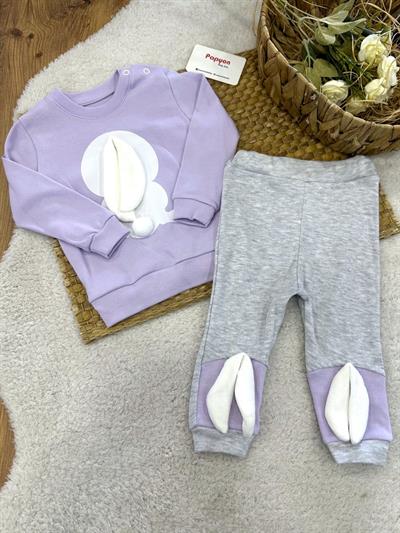 Tavşanlı Kız Bebek 2li Takım (6-9/9-12/12-18 Ay)