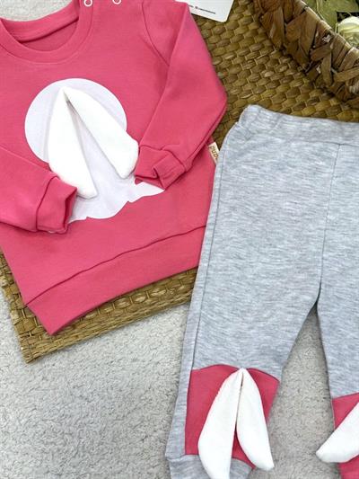 Tavşanlı Kız Bebek 2li Takım (6-9/9-12/12-18 Ay)