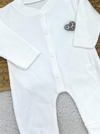 Angel Broşlu Raporlu Kız Bebek Manşetli Tulum (0-1/1-3/3-6 Ay)