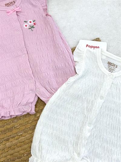 Bouquet Çiçek Nakışlı Kız Bebek 2li Şort Tulum (0-3/3-6 Ay)