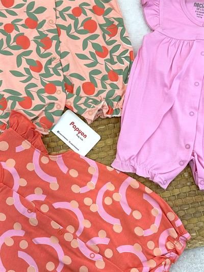 Colour Fruit Kız Bebek 3lü Yazlık Şort Tulum (0-3/3-6 Ay)