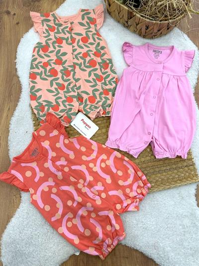 Colour Fruit Kız Bebek 3lü Yazlık Şort Tulum (0-3/3-6 Ay)