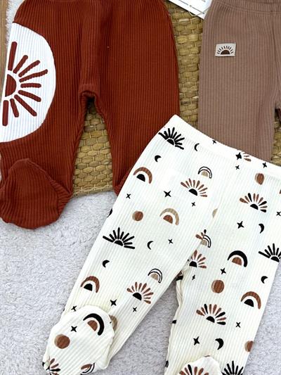 İzmir Model Erkek Bebek 3lü Patikli Alt Pantolon (0-3/3-6 Ay)