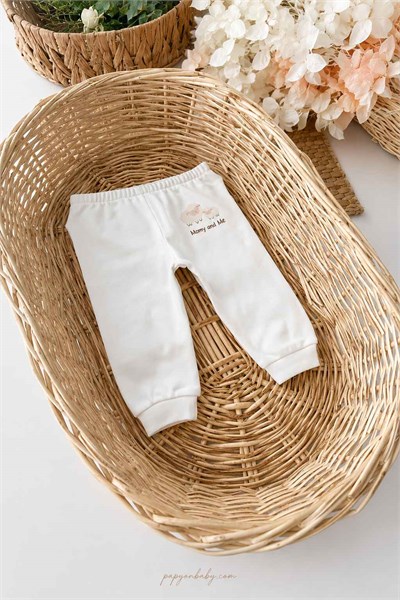 Kuzu Desenli Unisex Bebek 2li Alt Pantolon (%100 Pamuk)(0-3/3-6/6-9 Ay)