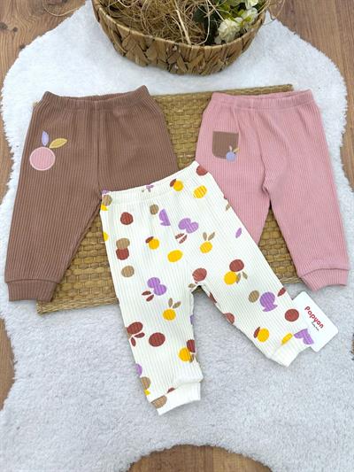 Renkli Benekli Fitilli Kız Bebek 3lü Manşetli Alt (0-3/3-6/6-9 Ay)