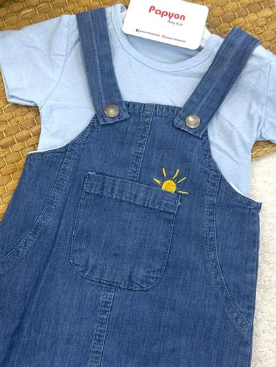 Tropicool Wawes Tişört Kot Salopet Erkek Bebek Takım (6-9/9-12/12-18/18-24 Ay)