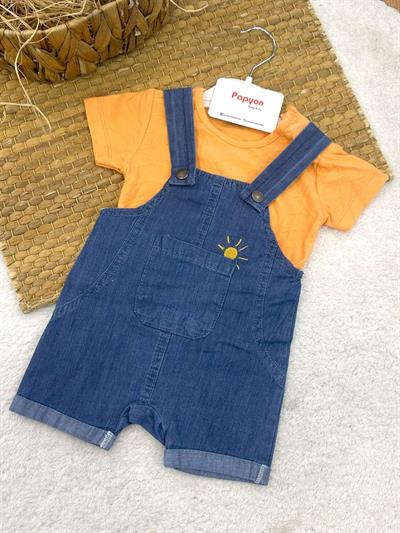 Tropicool Wawes Tişört Kot Salopet Erkek Bebek Takım (6-9/9-12/12-18/18-24 Ay)