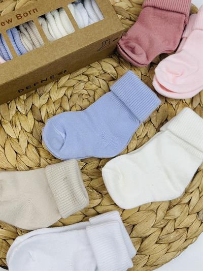 Newborn Kutulu 6lı Organik Bebek Çorap 0-6 Ay