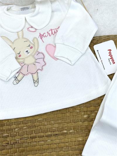 Balerin Tavşan Raporlu Kız Bebek 2li Takım (0-3/3-6 Ay)