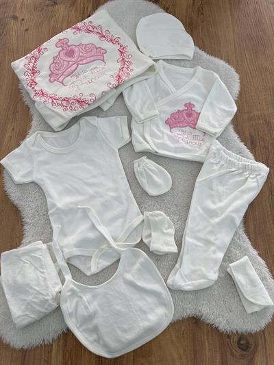 Prenses Nakışlı Kız Bebek 10lu Hastane Çıkışı