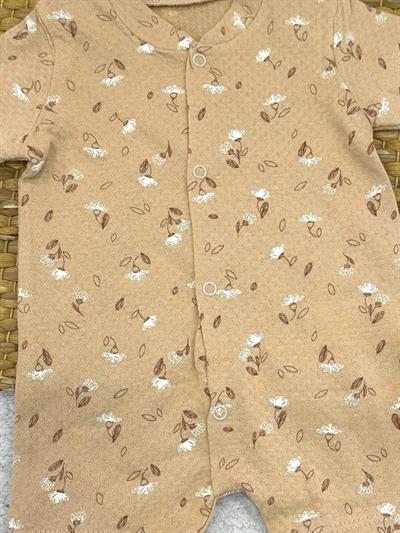 Çiçek Desenli Jakarlı Kız Bebek Yazlık Şort Tulum (3-6/6-9/9-12 Ay)