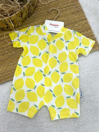 Limon Desenli Uniseks Bebek Yazlık Tulum (3-6/6-9/9-12 Ay)