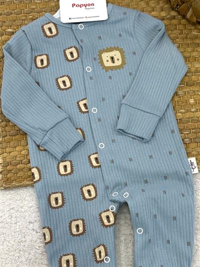 Aslan Baskılı Fitilli Erkek Bebek Tulum (3-6/6-9/9-12 Ay)