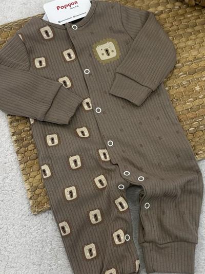 Aslan Baskılı Fitilli Erkek Bebek Tulum (3-6/6-9/9-12 Ay)